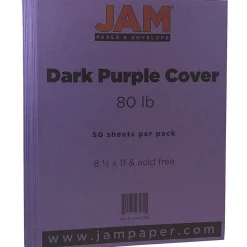 JAM Paper 80 lb. Cardstock Paper, 8.5" x 11", Dark Purple, 50 Sheets/Pack (364412786)