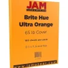 JAM Paper 65 lb. Cardstock Paper, 8.5" x 11", Ultra Orange, 50 Sheets/Pack (151027)