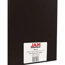 JAM Paper 28 lb. Colored Paper, 8.5" x 11", Black, 50 Sheets/Pack (64429571)