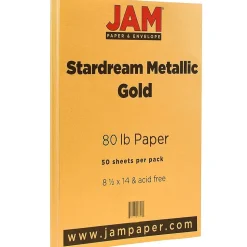 JAM Paper 80 lb. Paper, 8.5" x 14", Gold, 50 Sheets/Pack (17326988)