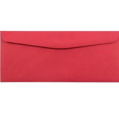 JAM Paper #10 Window Envelope, 4 1/8" x 9 1/2", Red, 25/Pack (1531052)