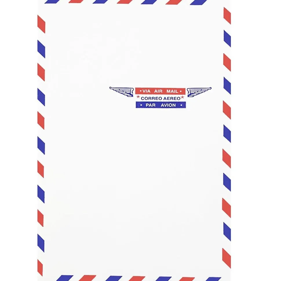 JAM Paper 6 x 9 Airmail Open End Catalog Envelopes, White, 50/Pack (1430743I)