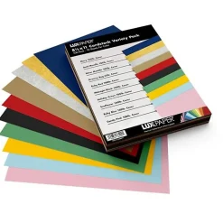 JAM PAPER 8.5" x 11" Cardstock, 100lb, Variety Pack , 100/pack (81211-C-VRTY-1)