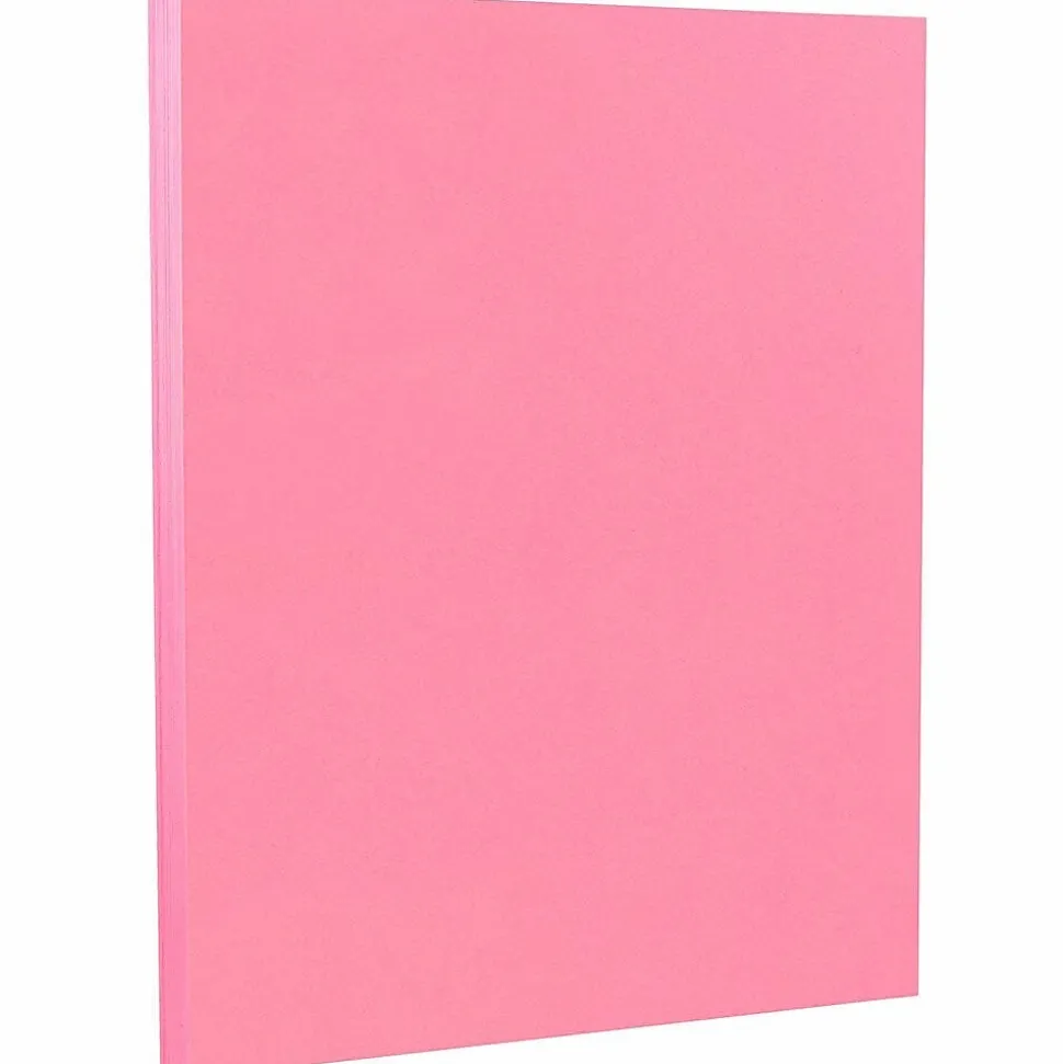 JAM PAPER 8.5" x 11" Color Cardstock, 65lb, Ultra Pink, 100/pack (103614G)