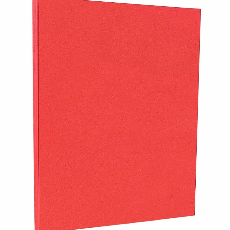 JAM PAPER 8.5" x 11" Color Cardstock, 65lb, Red, 100/pack (101378G)