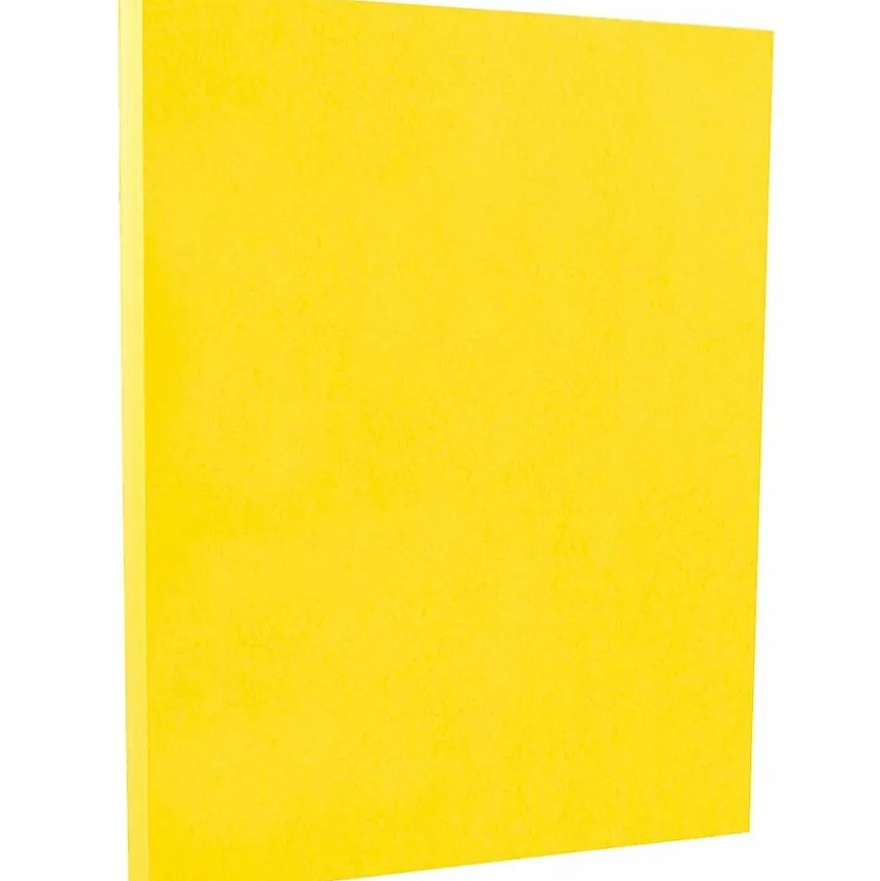 JAM PAPER 8.5" x 11" Color Cardstock, 65lb, Yellow, 100/pack (104018G)