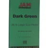 JAM Paper 8.5" x 14" Color Multipurpose Paper, 28 lbs., Dark Green, 50 Sheets/Ream (64429551)