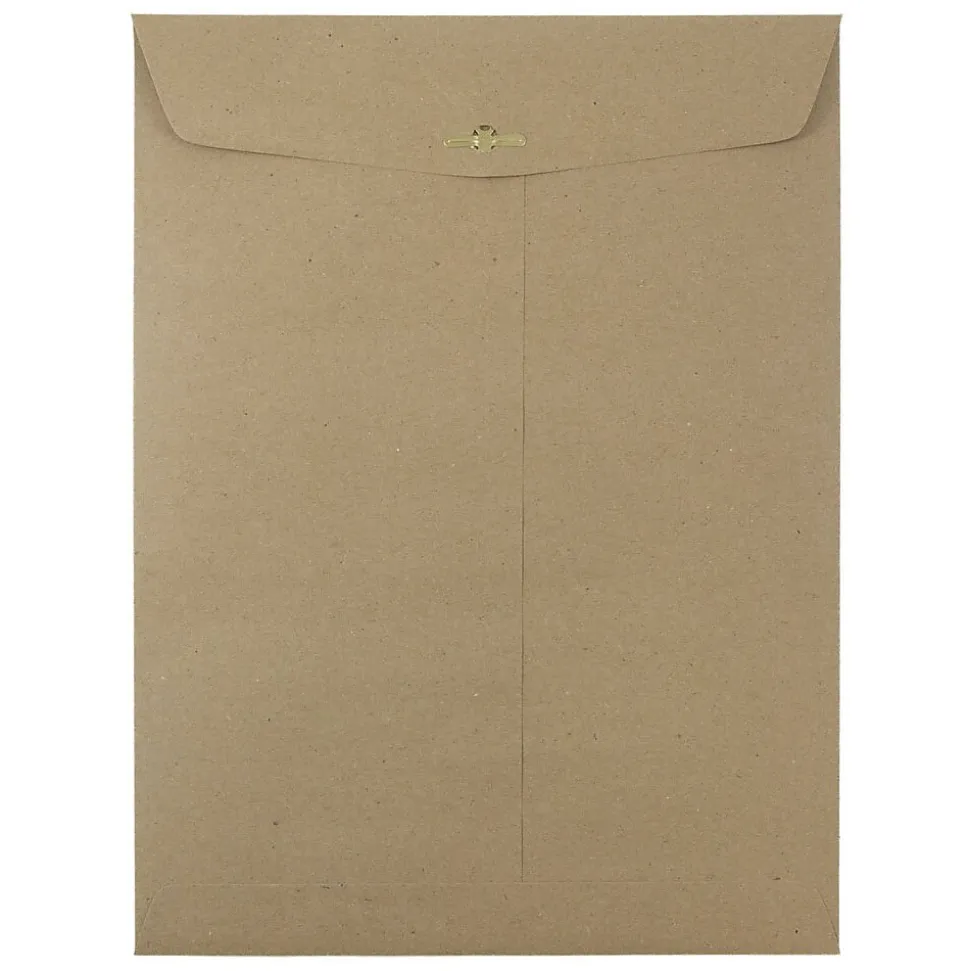 JAM Paper 9 x 12 Kraft Open End Catalog Envelopes with Clasp Closure, Brown Kraft Paper Bag, 10/Pack (563120849A)