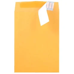 JAM Paper 7.5 x 10.5 Kraft Open End Catalog Envelopes with Peel and Seal Closure, Brown Kraft Manila, Bulk 500/Box (13034230C)