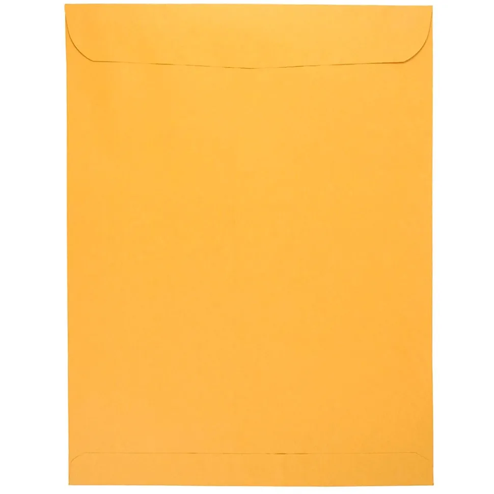 JAM Paper 11.5 x 14.5 Kraft Open End Catalog Envelopes with Peel and Seal Closure, Brown Kraft Manila, Bulk 500/Box (13034235c)