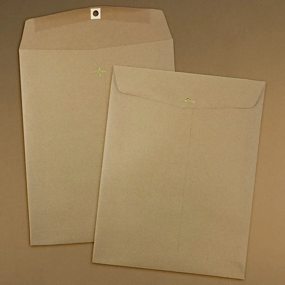 JAM Paper 10 x 13 Kraft Open End Catalog Envelopes with Clasp Closure, Brown Kraft Paper Bag, 100/Pack (563120854B)