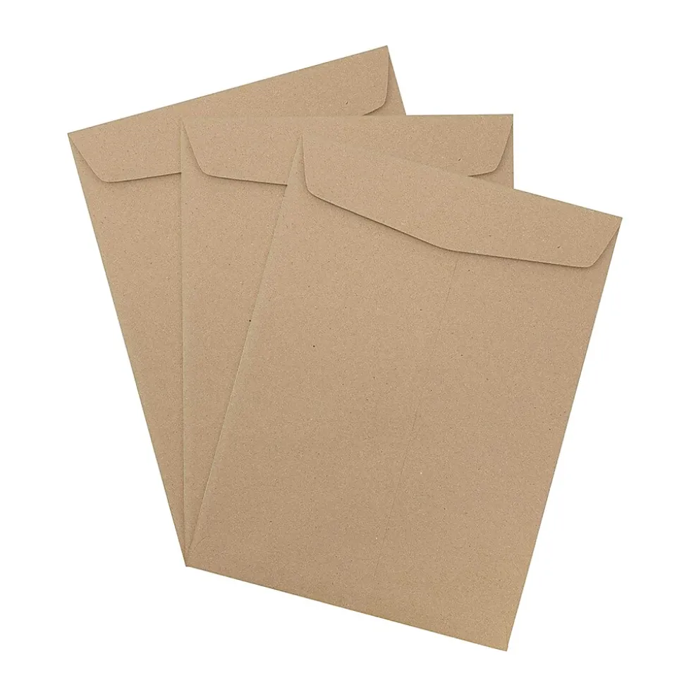 JAM Paper 10 x 13 Kraft Open End Catalog Envelopes, Brown Kraft Paper Bag, 100/Pack (6315603)
