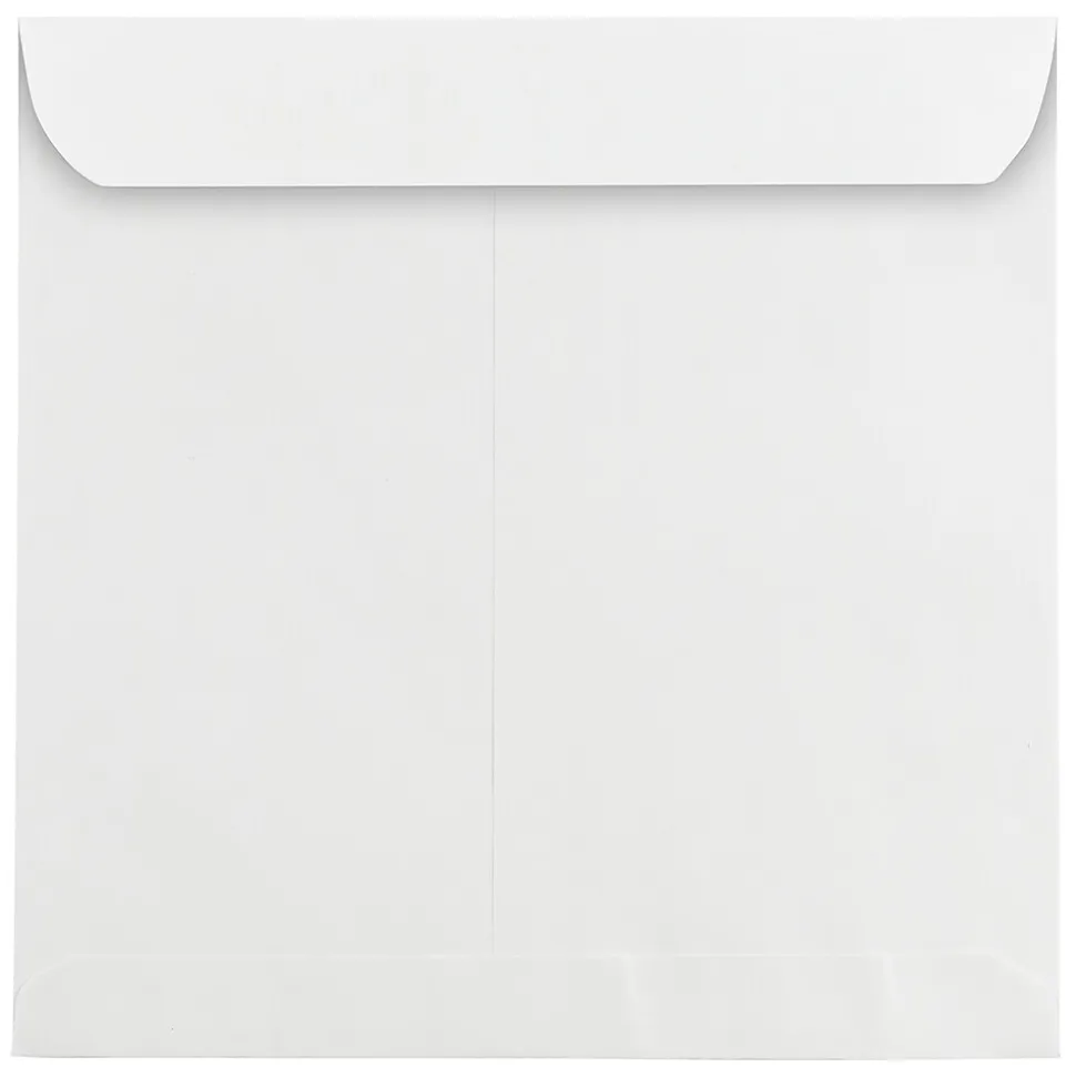 JAM Paper 11.5" x 11.5" Large Square Invitation Envelopes, White, 100/Pack (03992321B)