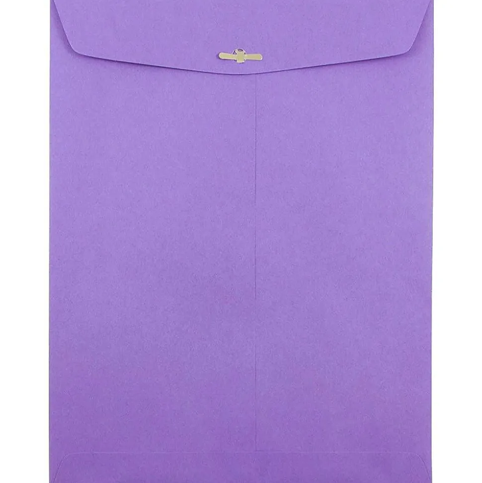 JAM Paper 10 x 13 Open End Catalog Colored Envelopes with Clasp Closure, Violet Purple Recycled, 25/Pack (v0128182a)