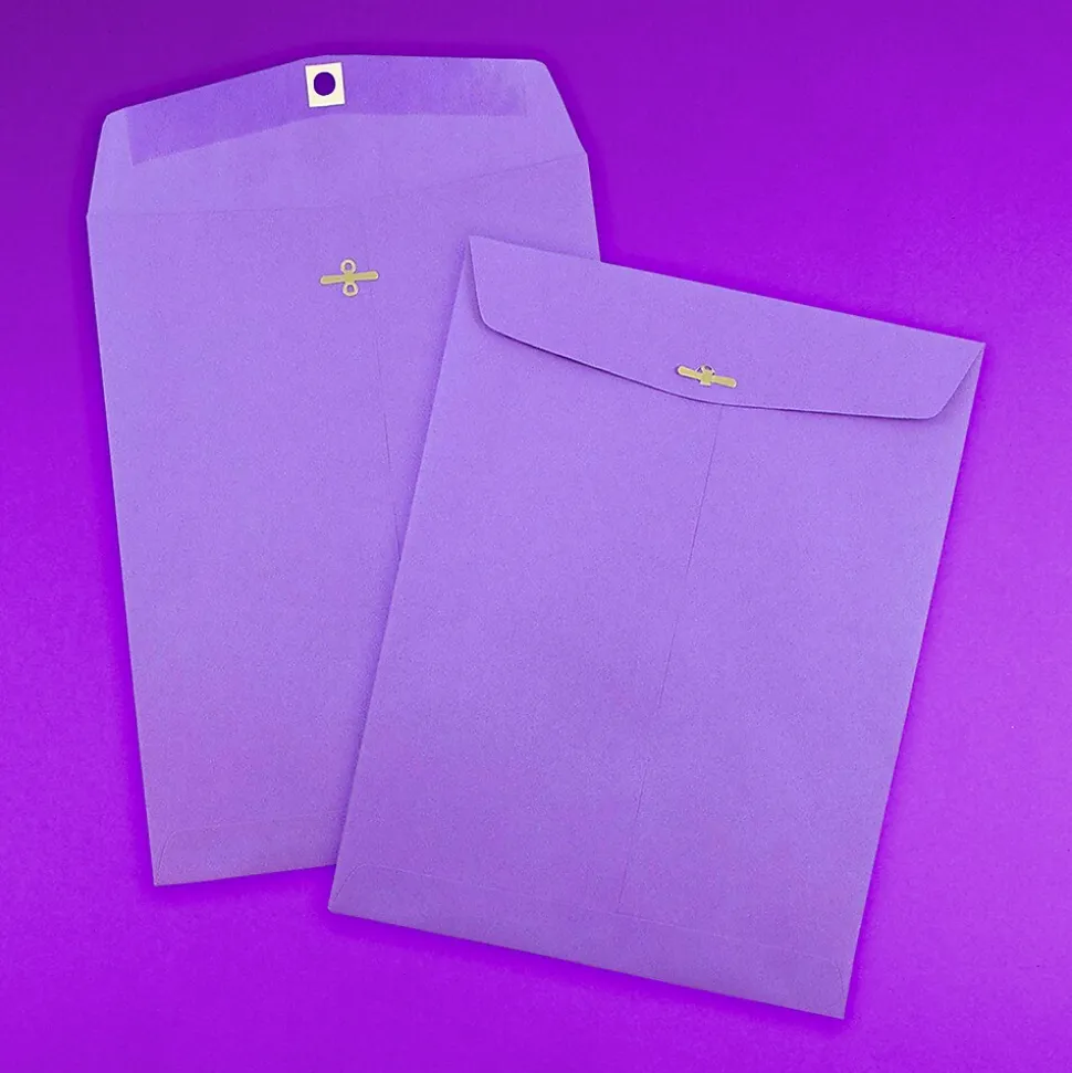 JAM Paper 10 x 13 Open End Catalog Colored Envelopes with Clasp Closure, Violet Purple Recycled, 25/Pack (v0128182a)