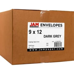 JAM Paper 9 x 12 Open End Catalog Envelopes, Dark Grey, 25/Pack (21285783a)