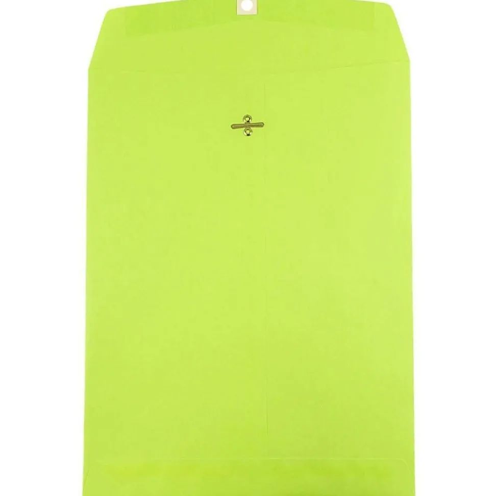 JAM Paper 10 x 13 Open End Catalog Colored Envelopes with Clasp Closure, Ultra Lime Green, 25/Pack (v0128186a)