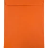 JAM Paper 10 x 13 Open End Catalog Colored Envelopes, Orange Recycled, 50/Pack (87766i)
