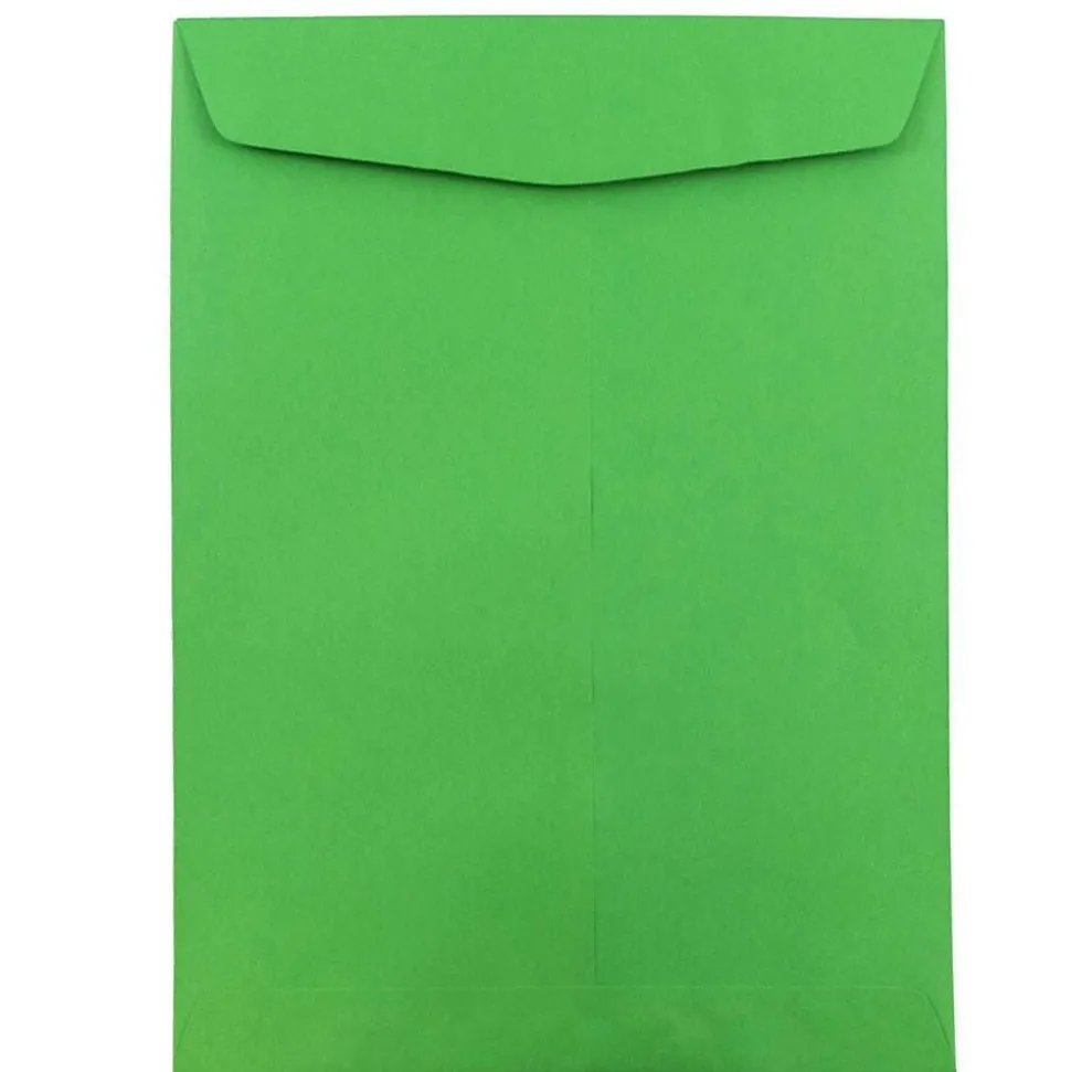 JAM Paper 10 x 13 Open End Catalog Colored Envelopes, Green Recycled, 25/Pack (v0128190a)