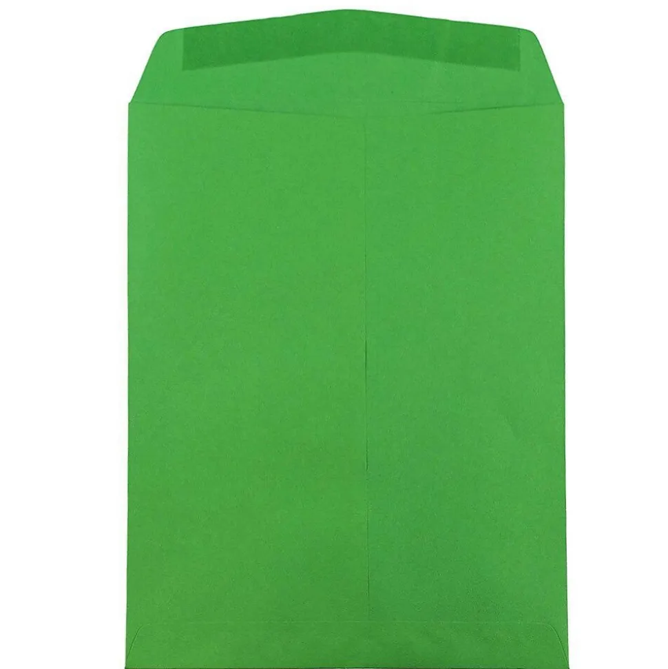 JAM Paper 10 x 13 Open End Catalog Colored Envelopes, Green Recycled, 25/Pack (v0128190a)