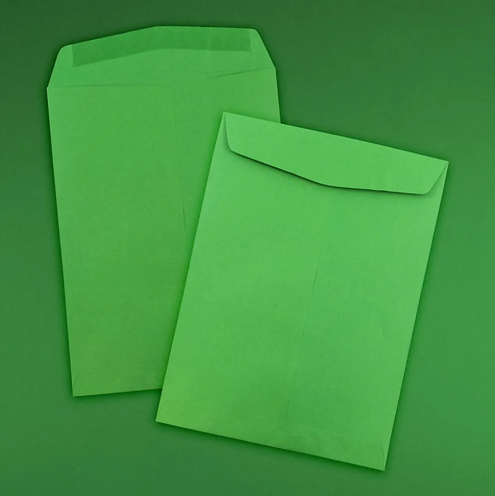 JAM Paper 10 x 13 Open End Catalog Colored Envelopes, Green Recycled, 25/Pack (v0128190a)