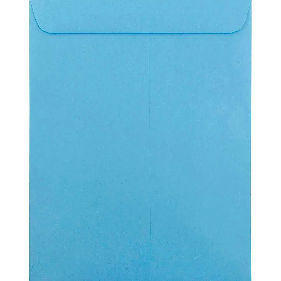 JAM Paper 10 x 13 Open End Catalog Colored Envelopes, Blue Recycled, 50/Pack (87725i)