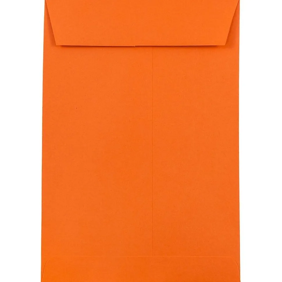 JAM Paper 6 x 9 Open End Catalog Colored Envelopes, Orange Recycled, 50/Pack (88129i)