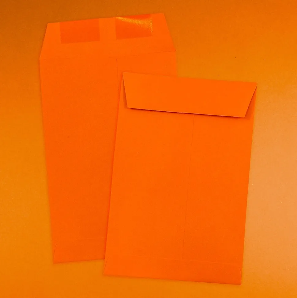 JAM Paper 6 x 9 Open End Catalog Colored Envelopes, Orange Recycled, 50/Pack (88129i)