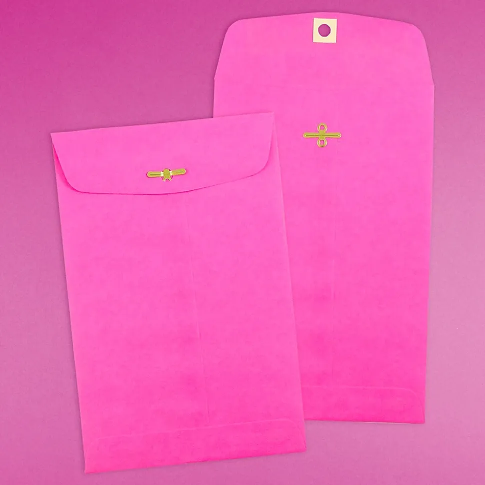JAM Paper® 6 x 9 Open End Catalog Colored Envelopes with Clasp Closure, Ultra Fuchsia Pink, 25/Pack (900909024F)