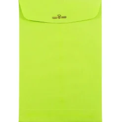 JAM Paper® 6 x 9 Open End Catalog Colored Envelopes with Clasp Closure, Ultra Lime Green, 25/Pack (V0128133F)