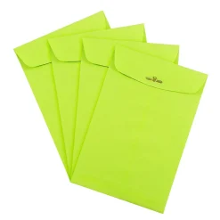 JAM Paper® 6 x 9 Open End Catalog Colored Envelopes with Clasp Closure, Ultra Lime Green, 25/Pack (V0128133F)