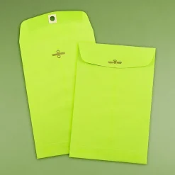 JAM Paper® 6 x 9 Open End Catalog Colored Envelopes with Clasp Closure, Ultra Lime Green, 25/Pack (V0128133F)