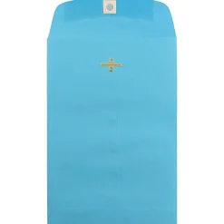 JAM Paper 6 x 9 Open End Catalog Colored Envelopes with Clasp Closure, Blue Recycled, 100/Pack (V0128123)