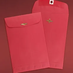 JAM Paper 6 x 9 Open End Catalog Colored Envelopes with Clasp Closure, Red Recycled, 100/Pack (87881)