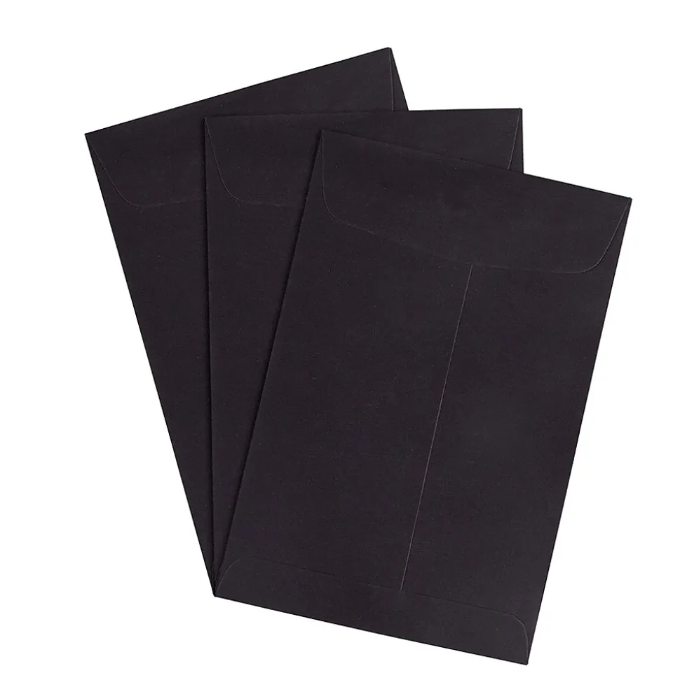 JAM Paper 6 x 9 Open End Catalog Envelopes, Black, 100/Pack (88095)