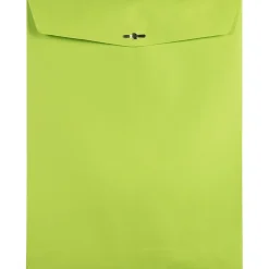 JAM Paper 10 x 13 Open End Catalog Colored Envelopes with Clasp Closure, Ultra Lime Green, 100/Pack (V0128186)