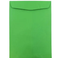 JAM Paper 10 x 13 Open End Catalog Colored Envelopes, Green Recycled, 100/Pack (V0128190)