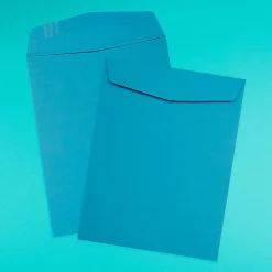 JAM Paper 10 x 13 Open End Catalog Colored Envelopes, Blue Recycled, 100/Pack (87725)