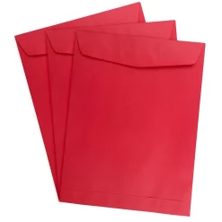 JAM Paper 9 x 12 Open End Catalog Colored Envelopes, Red Recycled, 25/Pack (80329a)