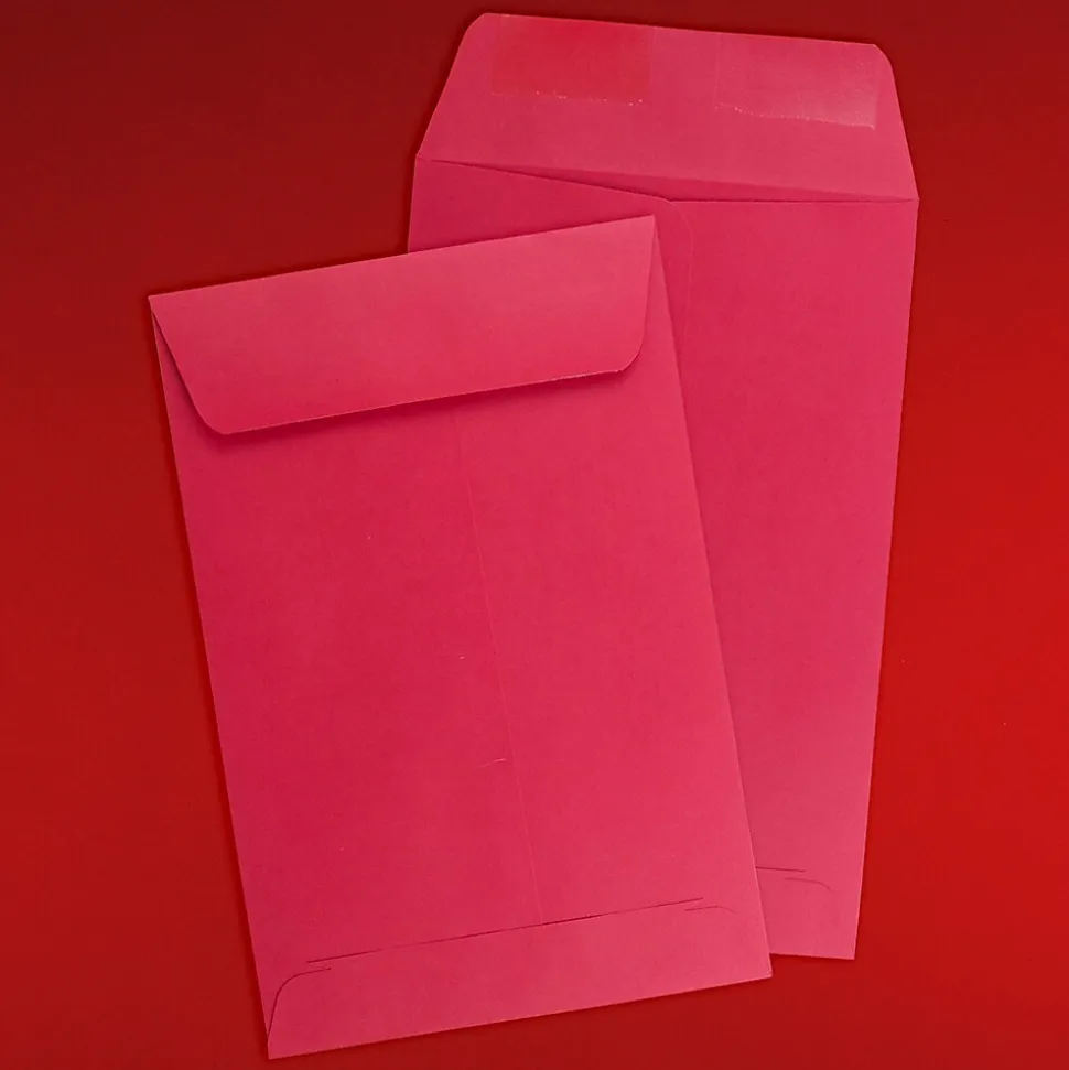 JAM Paper 6 x 9 Open End Catalog Colored Envelopes, Red Recycled, 25/Pack (v0128139a)