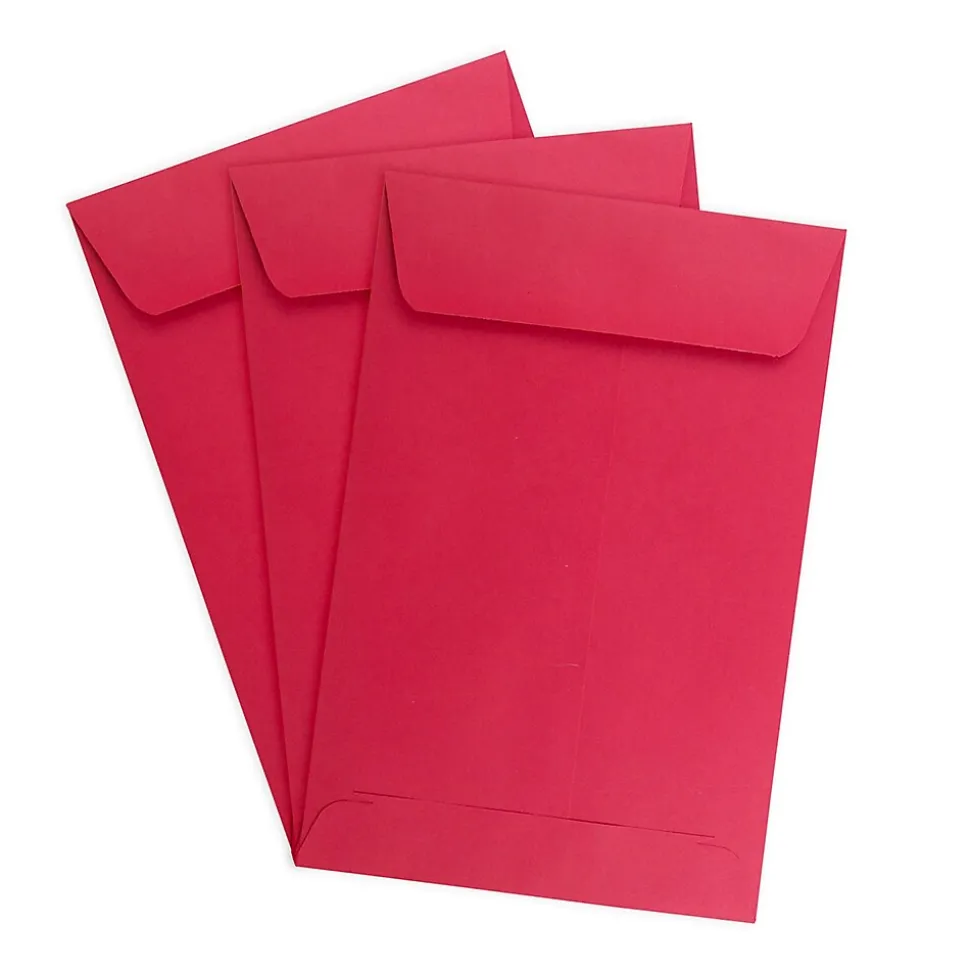 JAM Paper 6 x 9 Open End Catalog Colored Envelopes, Red Recycled, 25/Pack (v0128139a)