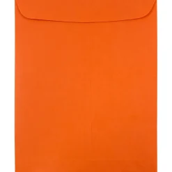 JAM Paper 9 x 12 Open End Catalog Colored Envelopes, Orange Recycled, 100/Pack (80410)