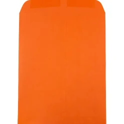 JAM Paper 9 x 12 Open End Catalog Colored Envelopes, Orange Recycled, 100/Pack (80410)