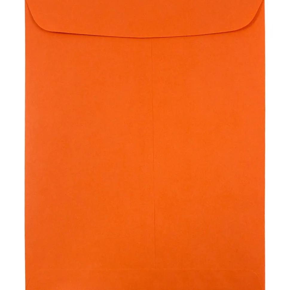 JAM Paper 9" x 12" Open End Catalog Colored Envelopes, Orange Recycled, 10/Pack (80410B)