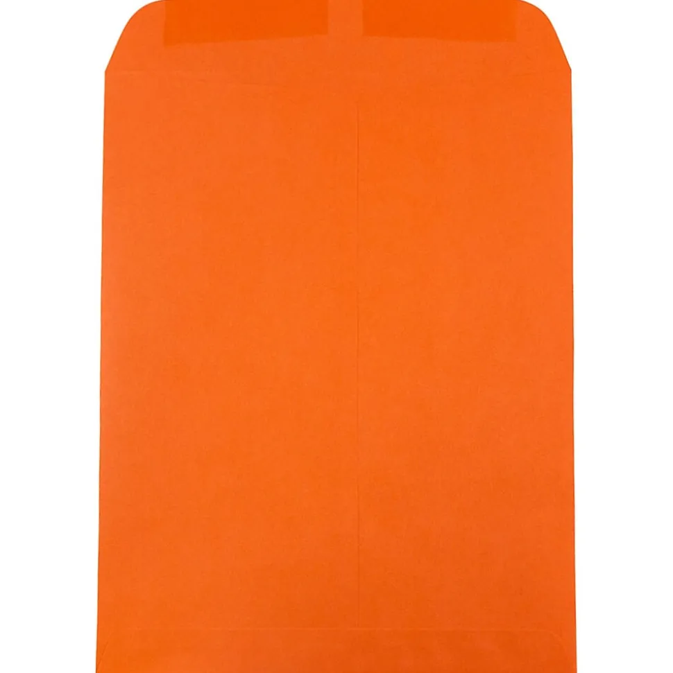 JAM Paper 9" x 12" Open End Catalog Colored Envelopes, Orange Recycled, 10/Pack (80410B)