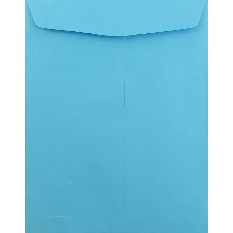 JAM Paper 9" x 12" Open End Catalog Colored Envelopes, Blue Recycled, 10/Pack (80386B)