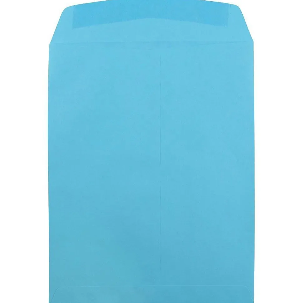 JAM Paper 9" x 12" Open End Catalog Colored Envelopes, Blue Recycled, 10/Pack (80386B)