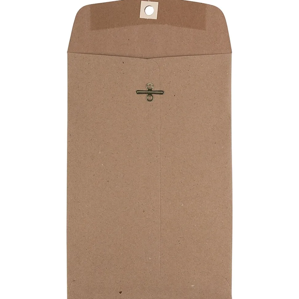 JAM Paper 6" x 9" Open End Catalog Envelopes with Clasp Closure, Brown Kraft Paper Bag, 10/Pack (563120844D)