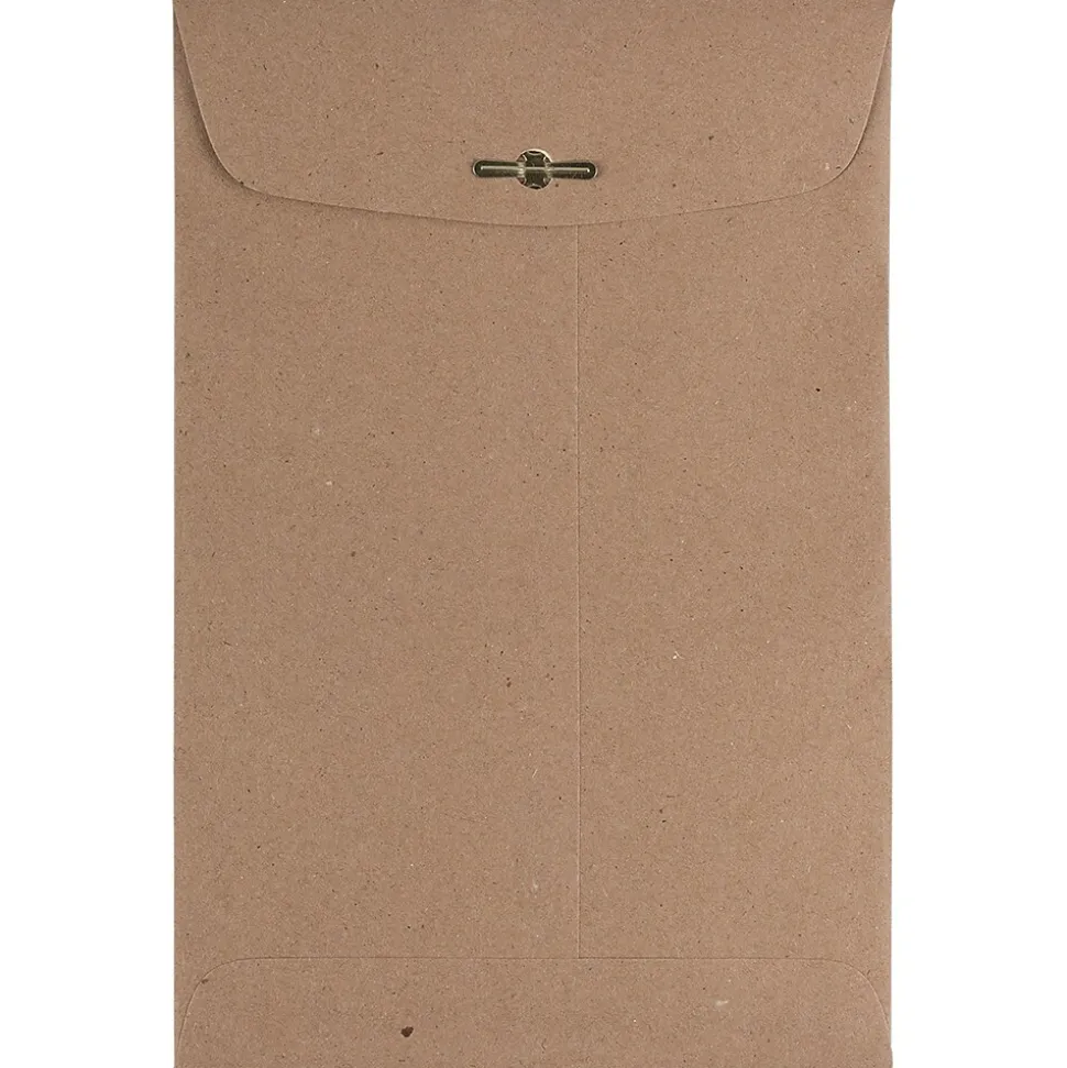 JAM Paper 6" x 9" Open End Catalog Envelopes with Clasp Closure, Brown Kraft Paper Bag, 10/Pack (563120844D)