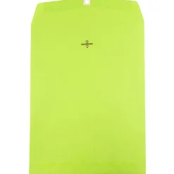 JAM Paper 10" x 13" Open End Catalog Colored Envelopes with Clasp Closure, Ultra Lime Green, 10/Pack (V0128186B)